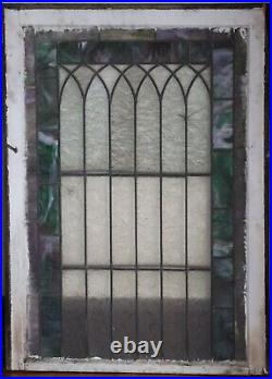 American c 1860 1880 Stained Glass Chipped Ice Leaded Window 39.2 x 28.2 # 2