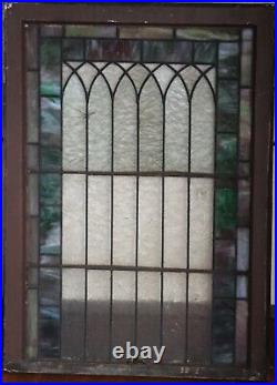 American c 1860 1880 Stained Glass Chipped Ice Leaded Window 39.2 x 28.2 # 2