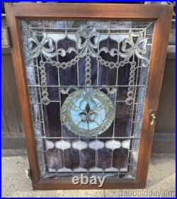 Antique 1890's Chicago-Stained Leaded Glass Window with 36 Jewels