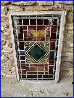 Antique 1900 Large Size Stained Glass Window Great Condition, New York City Area