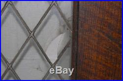 Antique 1910s Arts & Crafts Quarter Sawn Oak Leaded Glass Swinging French Doors
