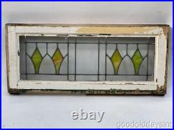 Antique 1920's Chicago Bungalow Style Stained Leaded Glass Transom Window