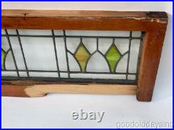 Antique 1920's Chicago Bungalow Style Stained Leaded Glass Transom Window