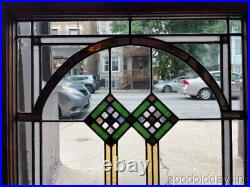 Antique 1920's Chicago Bungalow Style Stained Leaded Glass Window