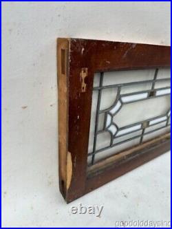 Antique 1920's Chicago Leaded Glass Transom Window 22 x 14