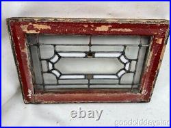 Antique 1920's Chicago Leaded Glass Transom Window 22 x 14