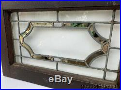 Antique 1920's Chicago Leaded Glass Transom Window 22 x 15