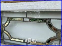 Antique 1920's Chicago Leaded Glass Transom Window 22 x 15