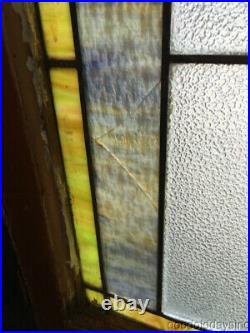 Antique 1920's Chicago Stained Leaded Glass Window 28 by 21 Transom