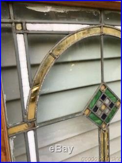 Antique 1920's Stained Leaded Glass Doors / Windows from Chicago 62 by 24