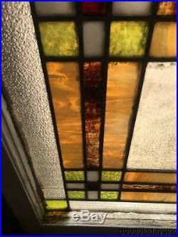 Antique 1920's Stained Leaded Glass Window 32 by 25