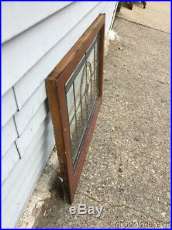 Antique 1920s Chicago Bungalow Style Stained Leaded Glass Transom Window 34 x 25