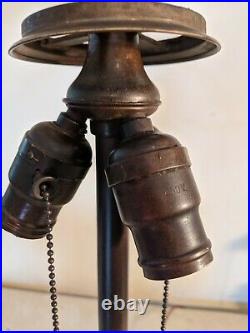 Antique AJ Whaley lamp base leaded/slag glass Handel Era