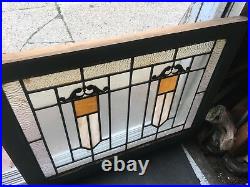 Antique American Architectural Deco Stained Leaded Glass Window