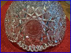 Antique American Brilliant Period Lead Cut Glass Sawtooth Edge 10 Crystal Bowl
