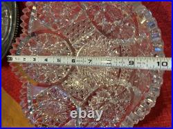Antique American Brilliant Period Lead Cut Glass Sawtooth Edge 10 Crystal Bowl