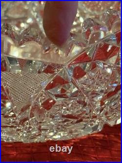Antique American Brilliant Period Lead Cut Glass Sawtooth Edge 10 Crystal Bowl
