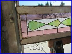 Antique American Stained Glass Transom Window 45 X 12 Architectural Salvage