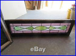 Antique American Stained Glass Transom Window 45 X 12 Architectural Salvage