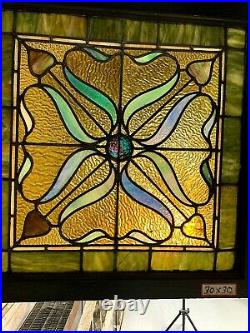 Antique American Stained Glass Window Original