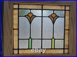 Antique American Stained Glass Window Pair