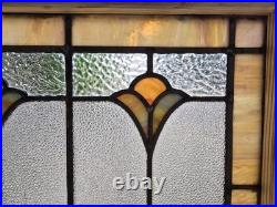 Antique American Stained Glass Window Pair