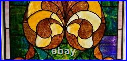 Antique American Stained Glass Window Pair Architectural Salvage