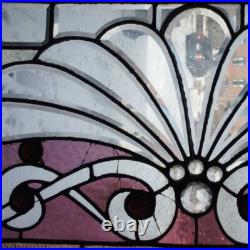 Antique American Victorian Stained, Leaded, Jewelled Glass Window c. 1890