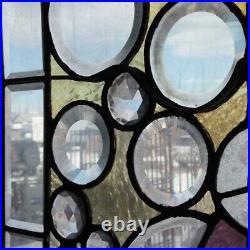 Antique American Victorian Stained, Leaded, Jewelled Glass Window c. 1890