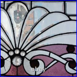 Antique American Victorian Stained, Leaded, Jewelled Glass Window c. 1890
