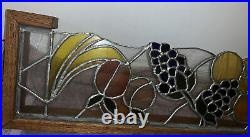 Antique American stained glass window Fruit Bowl 43x 9 1/4 Vintage Custom