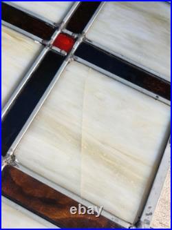 Antique Architectural Salvage Slag & Leaded Glass Panel Multi Color