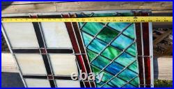 Antique Architectural Salvage Slag & Leaded Glass Panel Multi Color