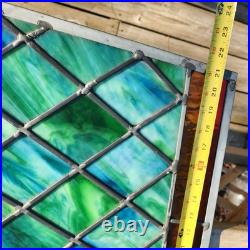 Antique Architectural Salvage Slag & Leaded Glass Panel Multi Color