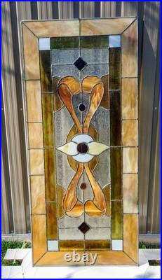 Antique Architectural Salvage Transom Window Leaded Stained Glass 53x23 Framed Antique Architectural Salvage Transom Window Leaded Stained Glass 53x23 Framed