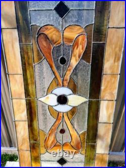 Antique Architectural Salvage Transom Window Leaded Stained Glass 53x23 Framed Antique Architectural Salvage Transom Window Leaded Stained Glass 53x23 Framed
