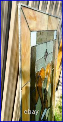 Antique Architectural Salvage Transom Window Leaded Stained Glass 53x23 Framed Antique Architectural Salvage Transom Window Leaded Stained Glass 53x23 Framed