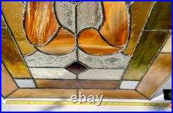Antique Architectural Salvage Transom Window Leaded Stained Glass 53x23 Framed Antique Architectural Salvage Transom Window Leaded Stained Glass 53x23 Framed
