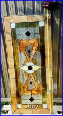 Antique Architectural Salvage Transom Window Leaded Stained Glass 53x23 Framed Antique Architectural Salvage Transom Window Leaded Stained Glass 53x23 Framed