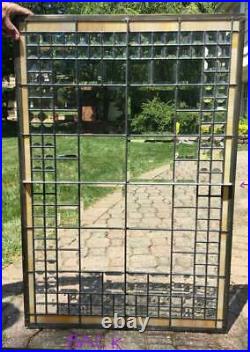 Antique Architectural WINDOW BEVELED PRISMS & BEVELED LEADED GLASS B