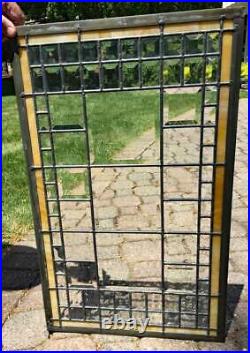 Antique Architectural WINDOW BEVELED PRISMS & BEVELED LEADED GLASS D