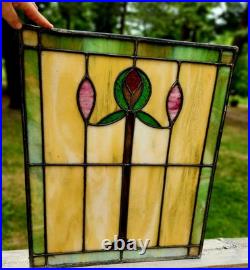 Antique Architecture Salvage Slag & Leaded Glass Panel Multi-Color
