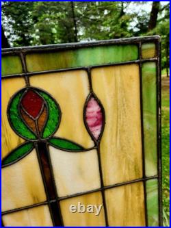 Antique Architecture Salvage Slag & Leaded Glass Panel Multi-Color