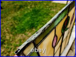 Antique Architecture Salvage Slag & Leaded Glass Panel Multi-Color