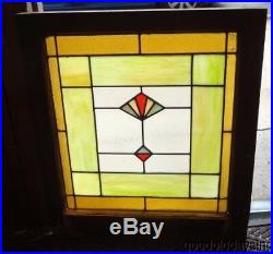 Antique Art Deco 1930's Stained Leaded Privacy Glass Window