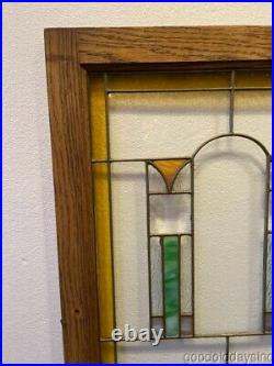 Antique Art Deco Beveled Stained Leaded Glass Cabinet Door / Window Circa. 1925
