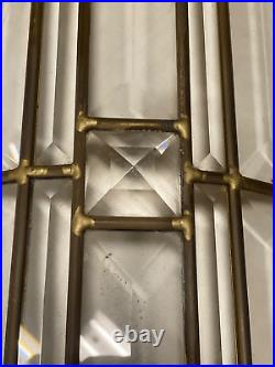 Antique Art Deco Leaded Glass Sconce Lantern Shade 18 x 8