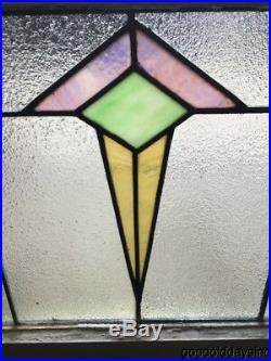 Antique Art Deco Stained Leaded Glass Transom Window 30 by 19 Circa 1925