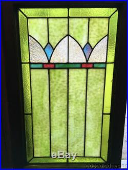 Antique Art Deco Stained Leaded Glass Window 33 by 20 Circa 1925