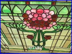 Antique Arts And Crafts Leaded Window, Ca. 1900-1910